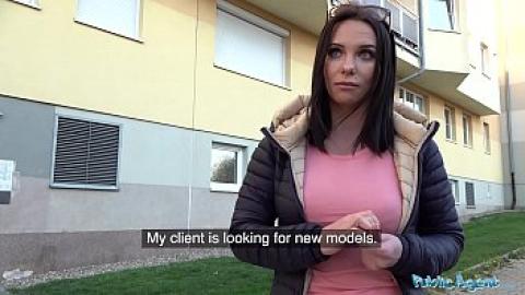 Quick money - a beautiful young lady enjoys sex for money with an agent