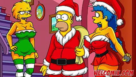Božični porno strip o Simpsonovih - hentai pornografija
