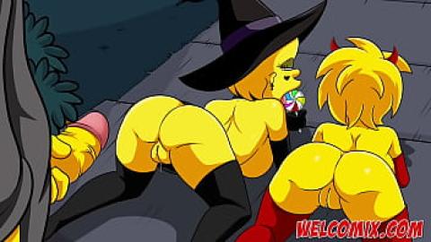 Halloween komisk porr med Simpsons